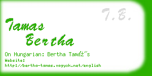tamas bertha business card